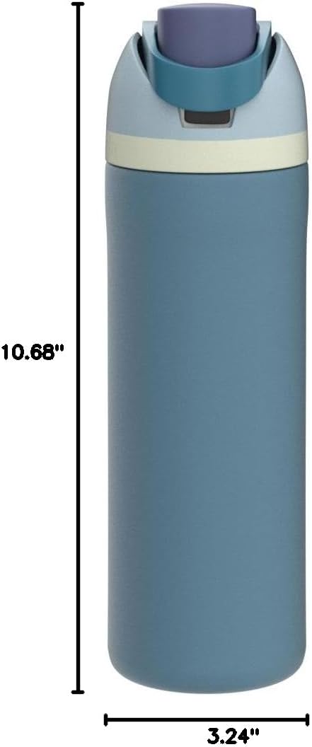 Stay Hydrated in Style with the Owala FreeSip Insulated Stainless Steel Water Bottle - 24 Oz Denim, Perfect for Travel!