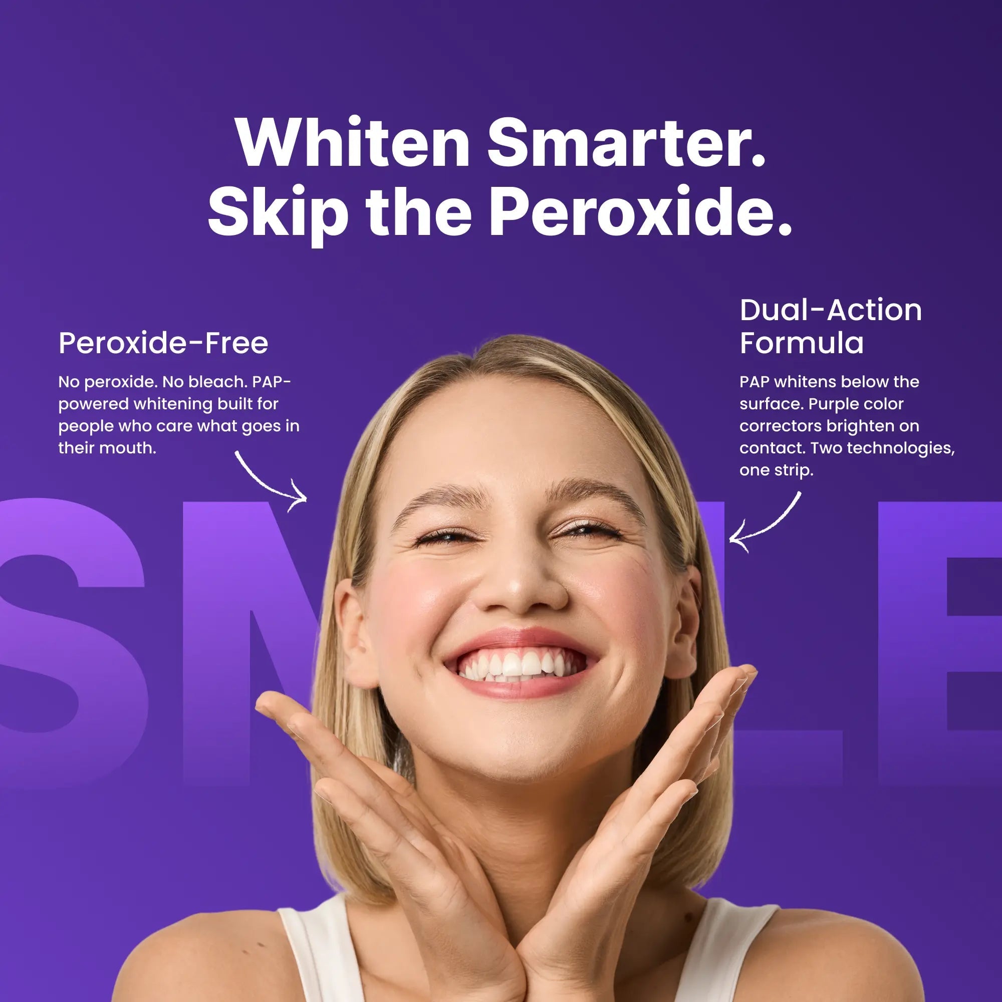 Achieve a Dazzling Smile with DRDENT Purple Teeth Whitening Strips - 7/21 Sessions of Enamel-Safe, Non-Sensitive Whitening - Peroxide-Free Formula