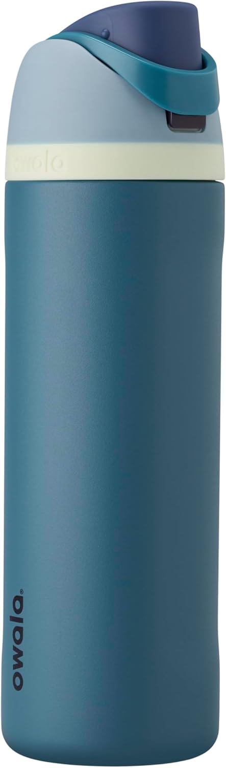 Stay Hydrated in Style with the Owala FreeSip Insulated Stainless Steel Water Bottle - 24 Oz Denim, Perfect for Travel!